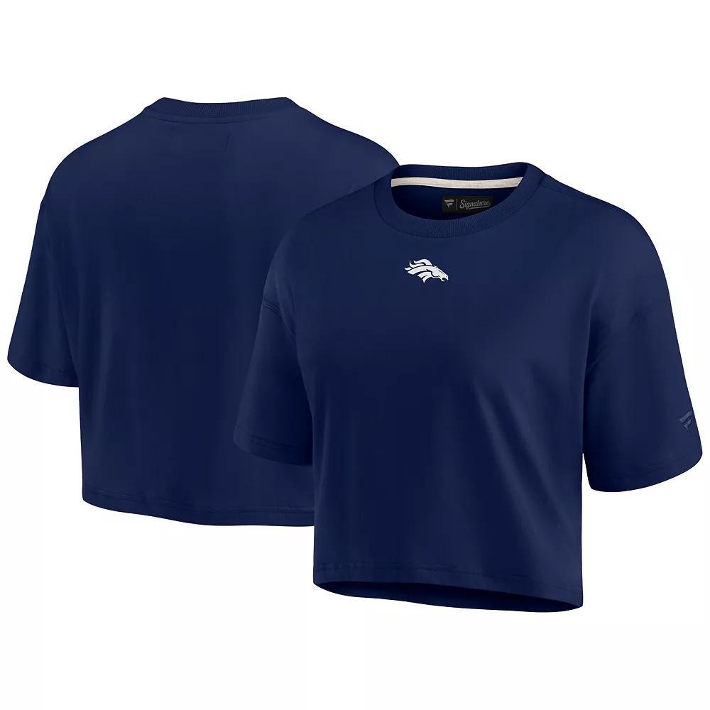 Women's Fanatics Signature Navy Denver Broncos Super Soft Short Sleeve Cropped T-Shirt, Size: XL, Blue Product Image