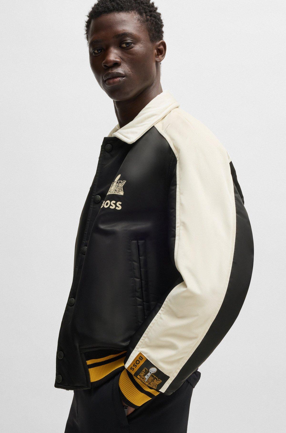 BOSS - BOSS x NFL bomber jacket with velvet trims - Black Product Image