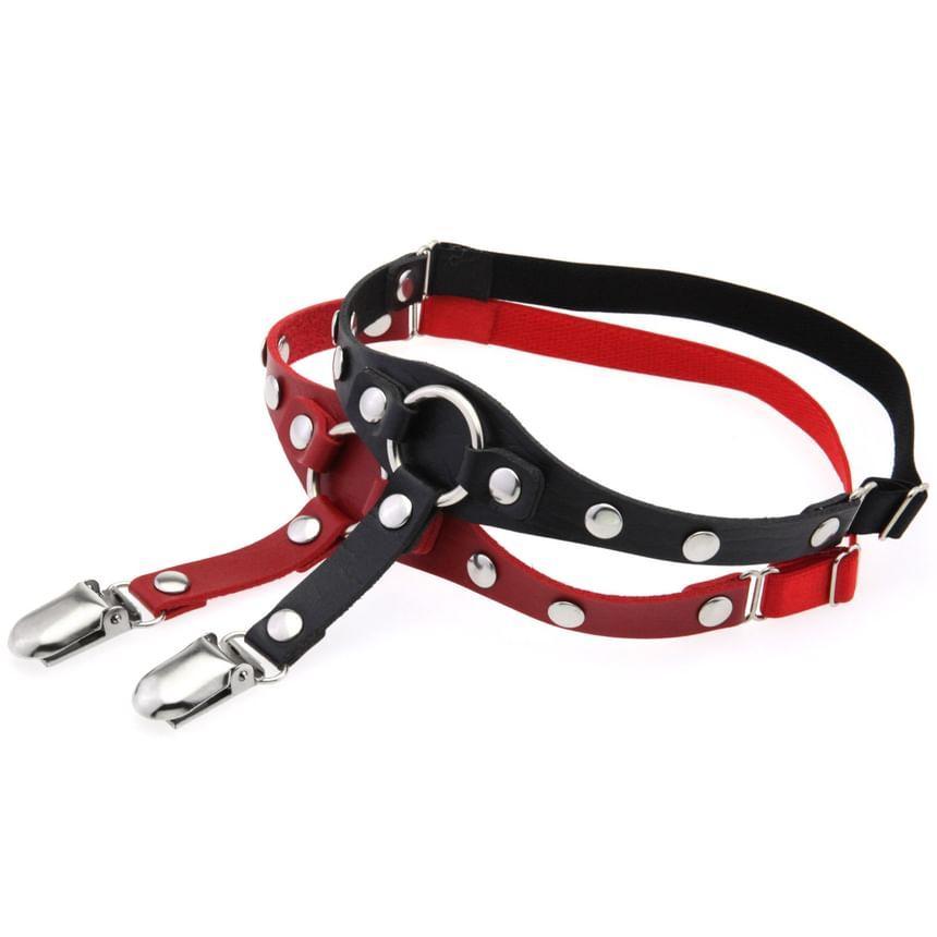 Faux Leather Studded Garter Product Image