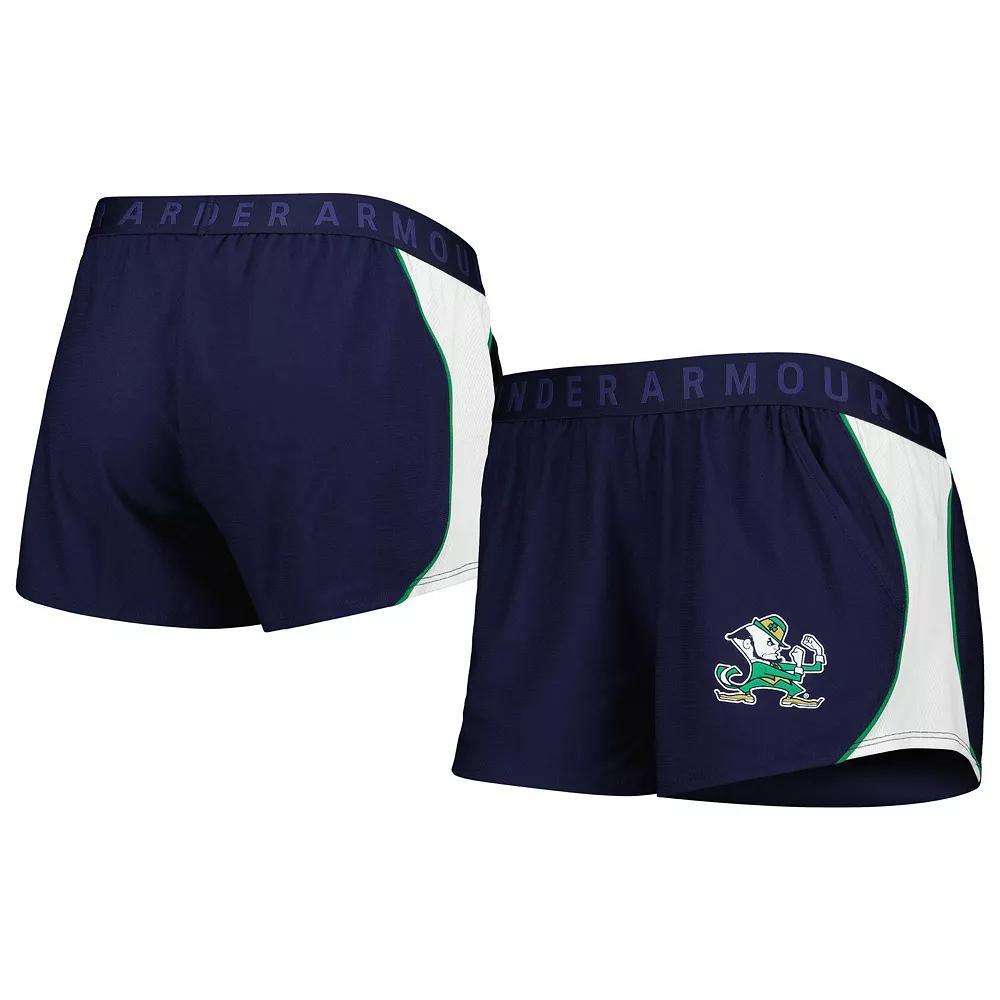 Women's Under Armour Navy/Green Notre Dame Fighting Irish Game Day Tech Mesh Performance Shorts, Size: Small, Blue Product Image