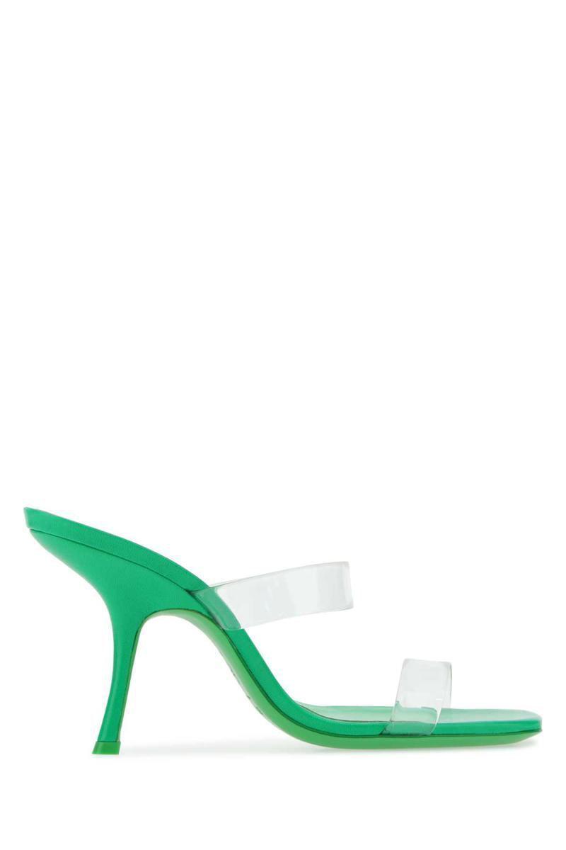 BY FAR Green Leather Clara Sandals Product Image