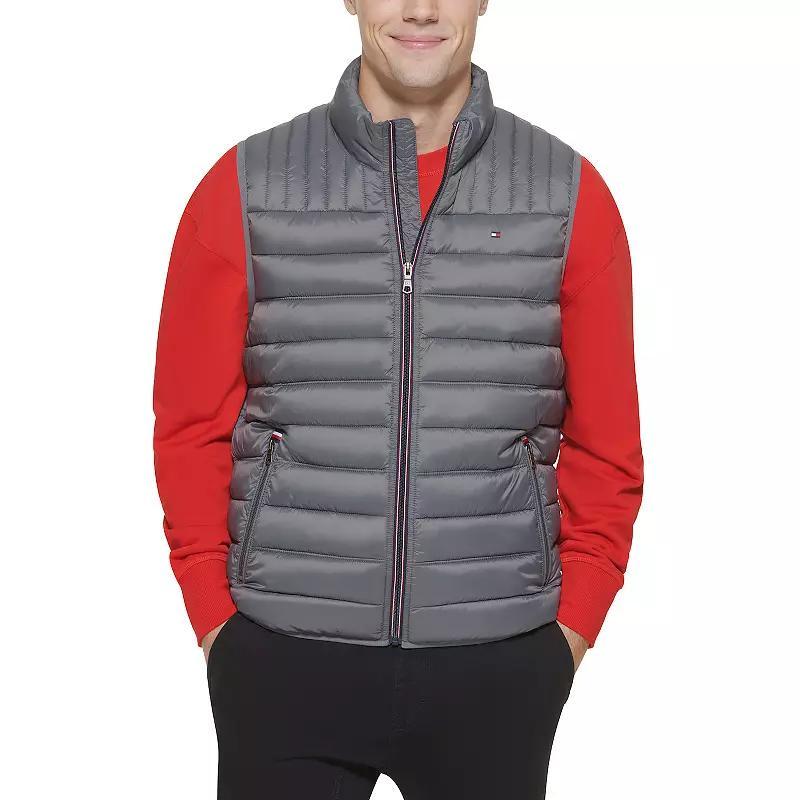 Big & Tall Tommy Hilfiger Quilted Vest, Men's, Size: 3XB, Black Red Combo Product Image