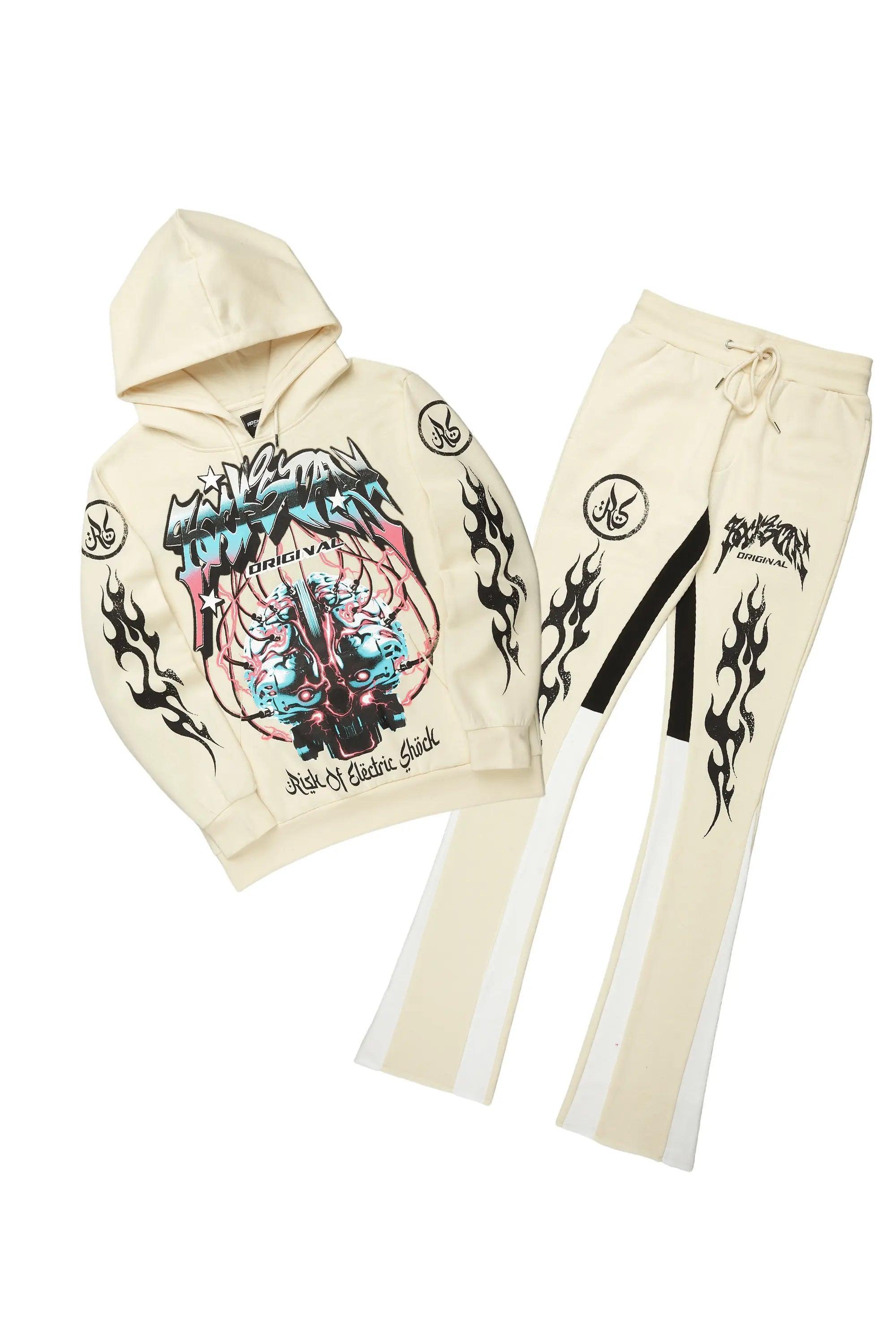 Lucy Tan/Black Hoodie/Stacked Flare Pant Track Set Male Product Image