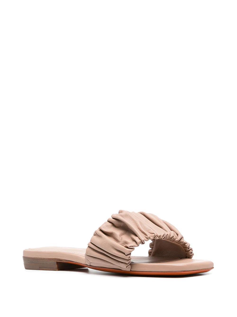 SANTONI Leather Sandals In Pink Product Image