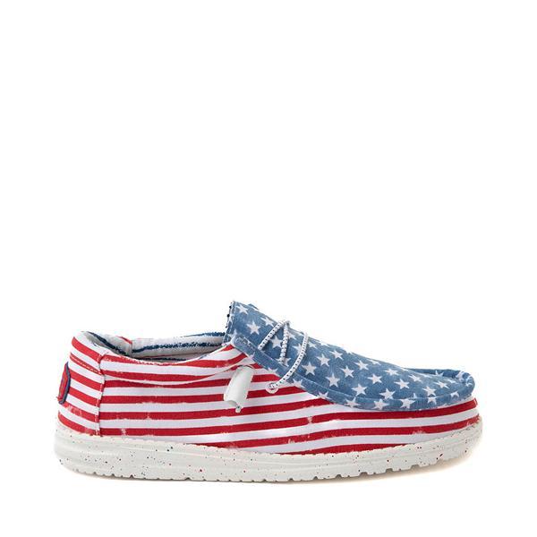 HEYDUDE Mens Wally - Shoes Red/White/Blue Product Image