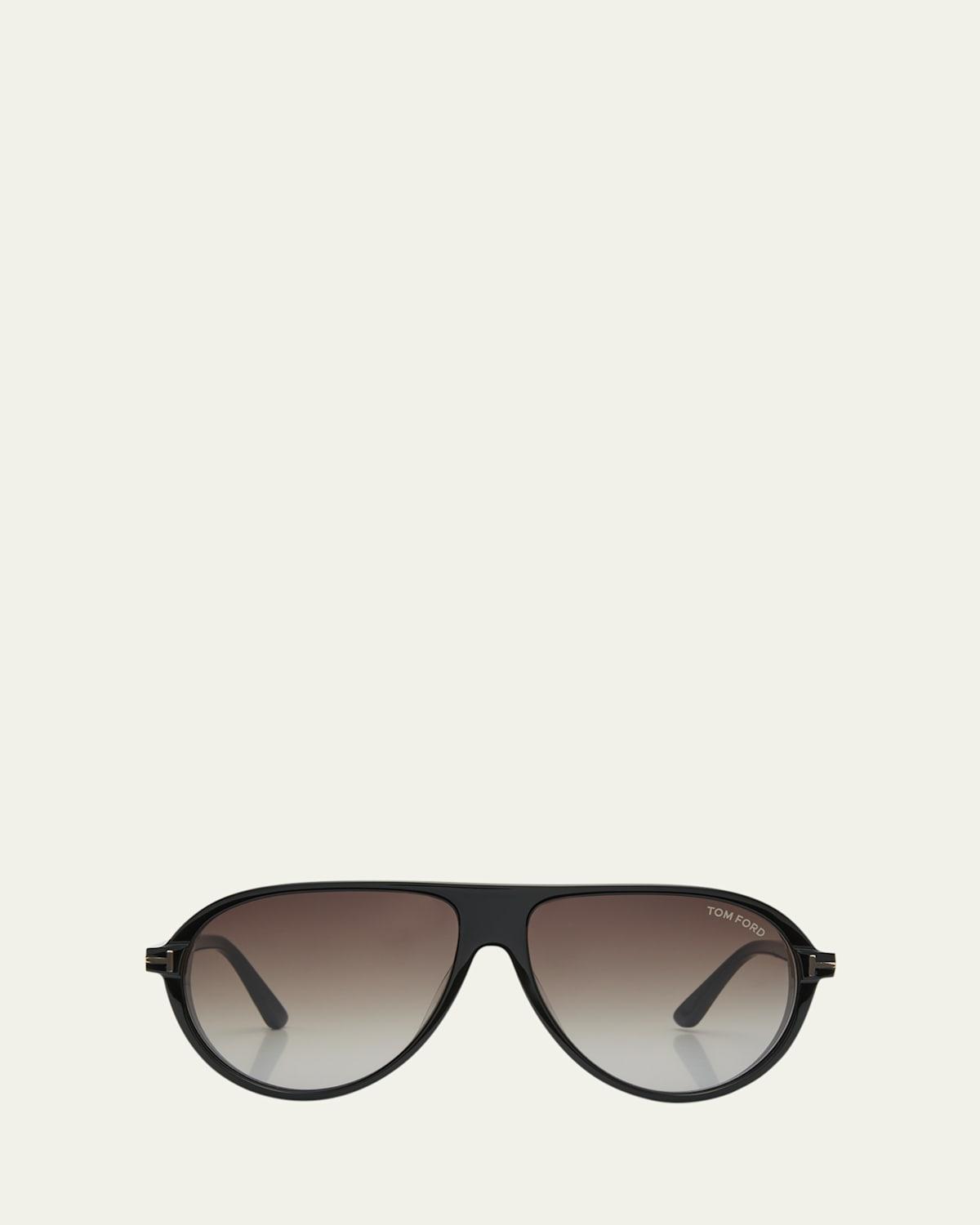 Gradient Smoke Acetate Aviator Sunglasses Product Image