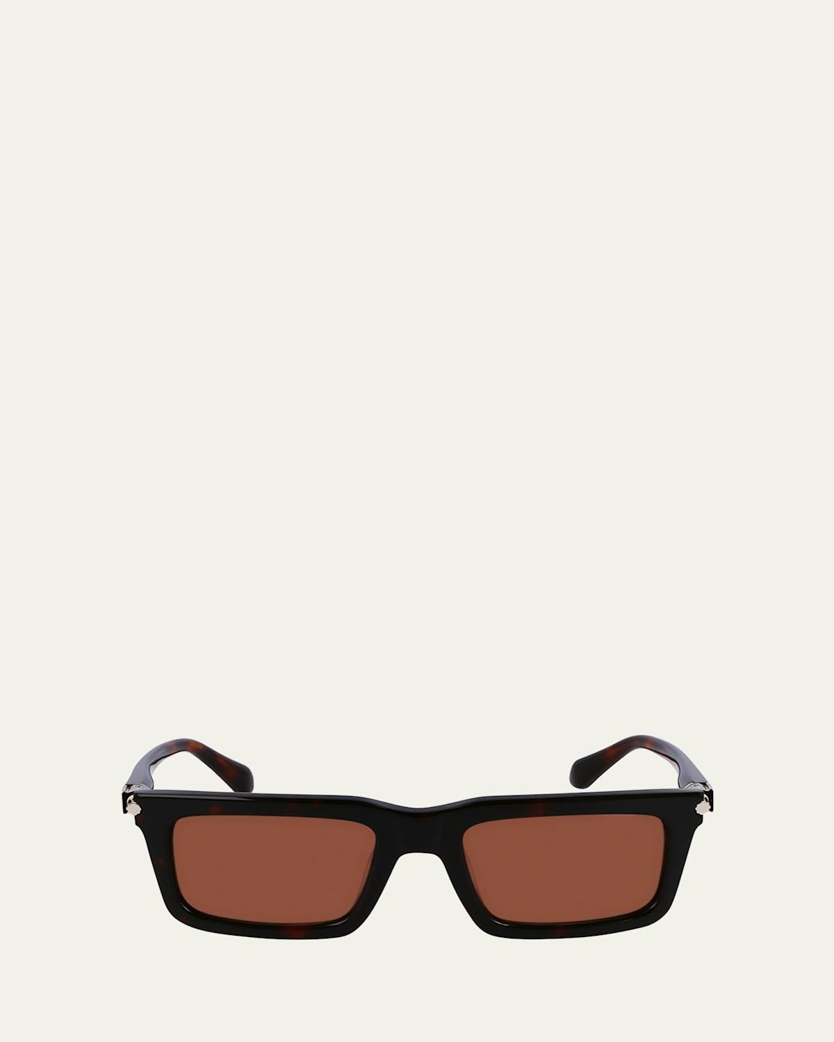 Mens Prisma Modified Acetate Rectangle Sunglasses, 53mm Product Image