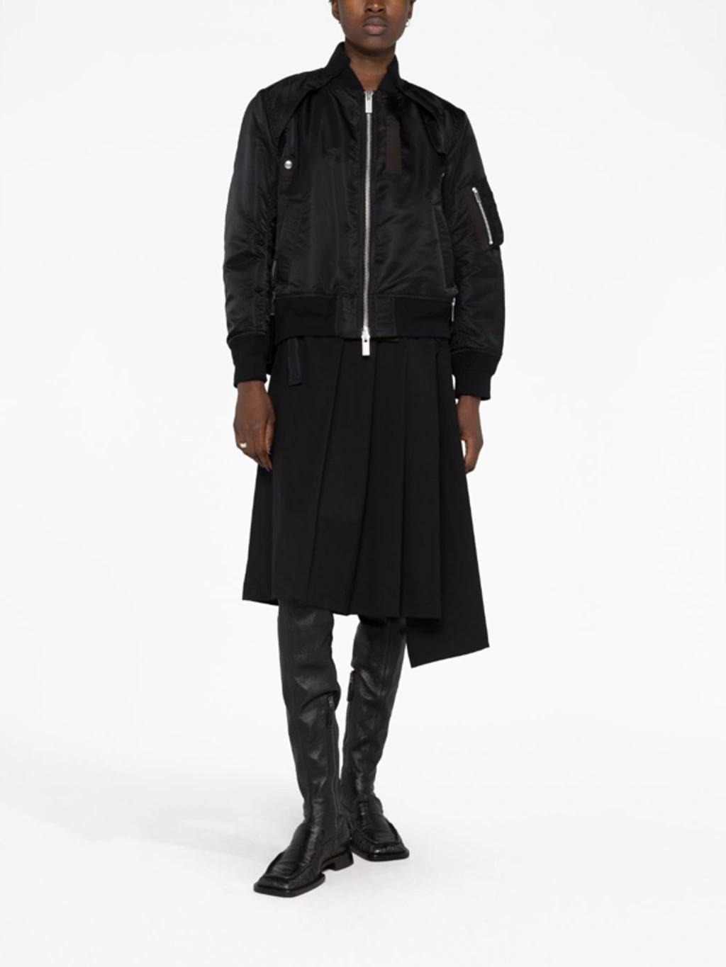 SACAI Convertible Bomber Jacket In Black Product Image