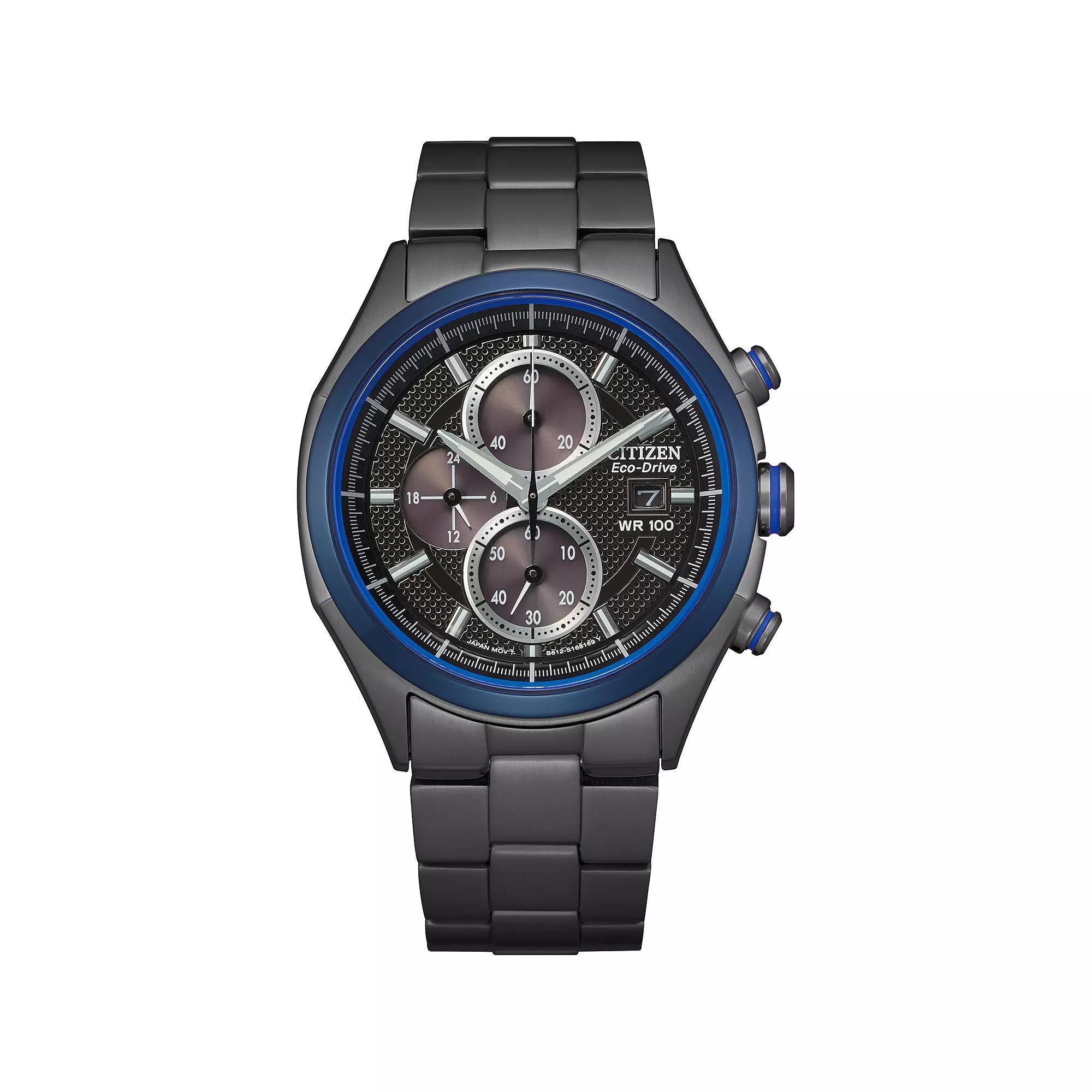 Citizen Eco-Drive Men's Black Dial Chronograph Watch, Size: Large Product Image