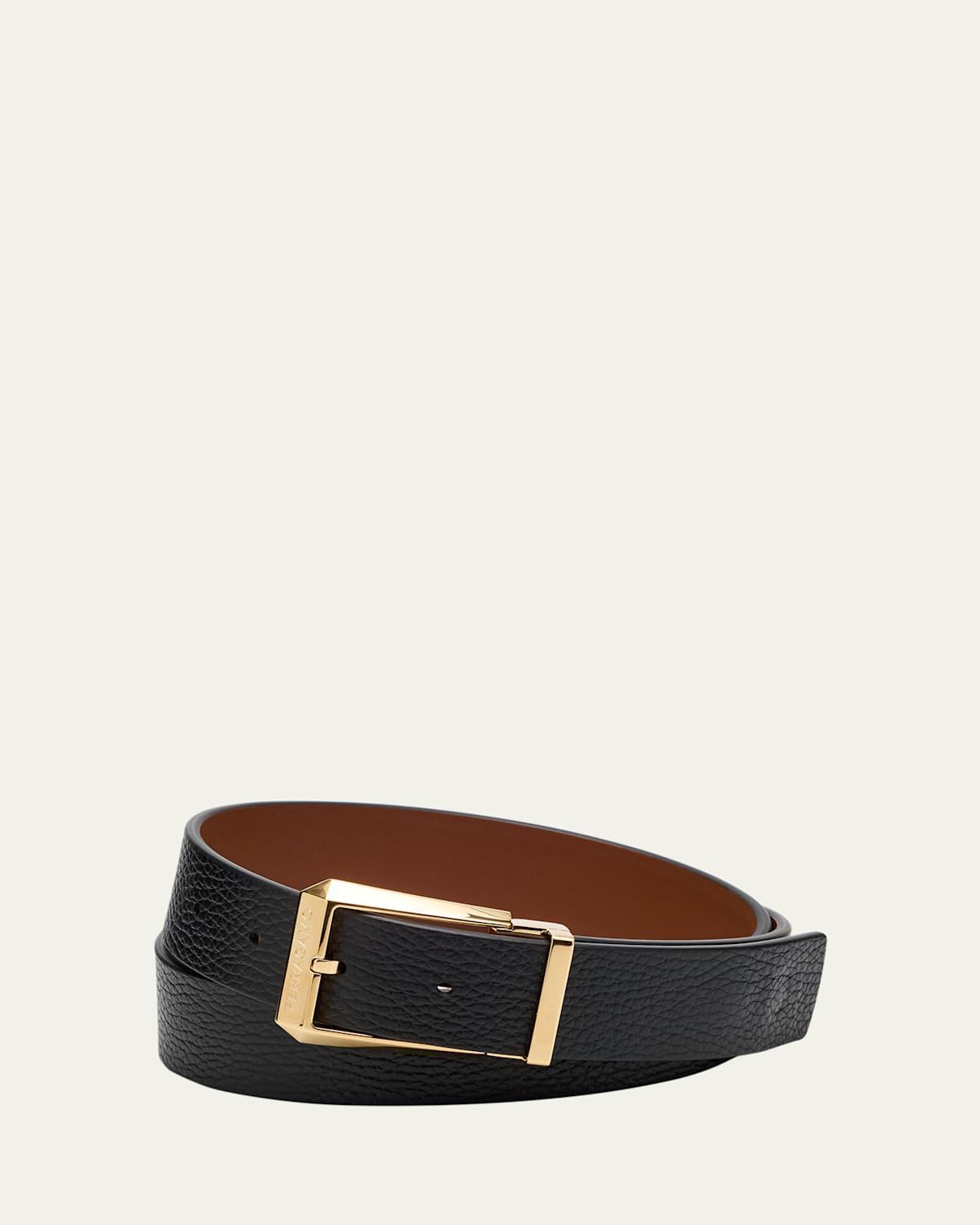 Mens Cut-to-Size Double Adjustable Leather Belt Product Image