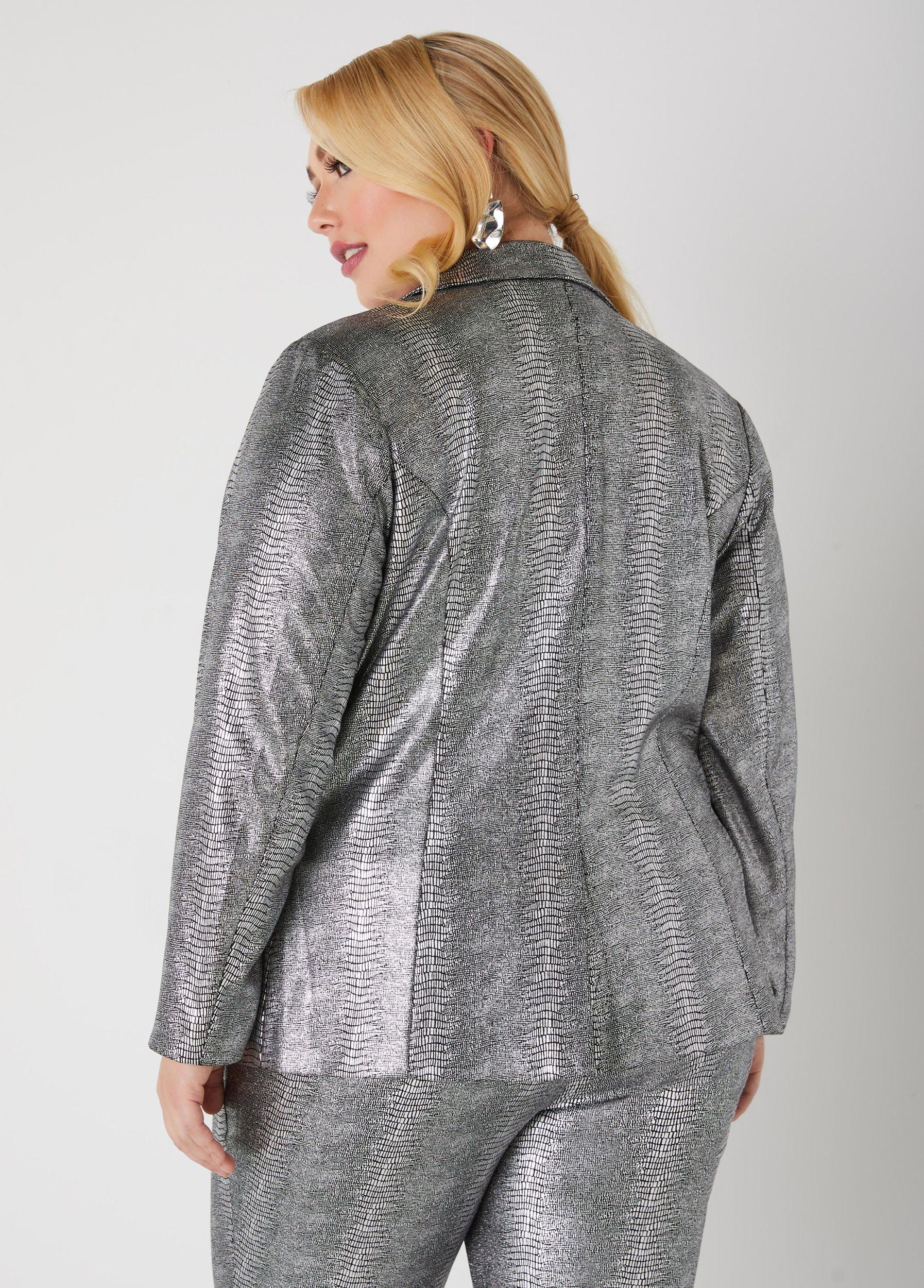 Printed Metallic Blazer Product Image