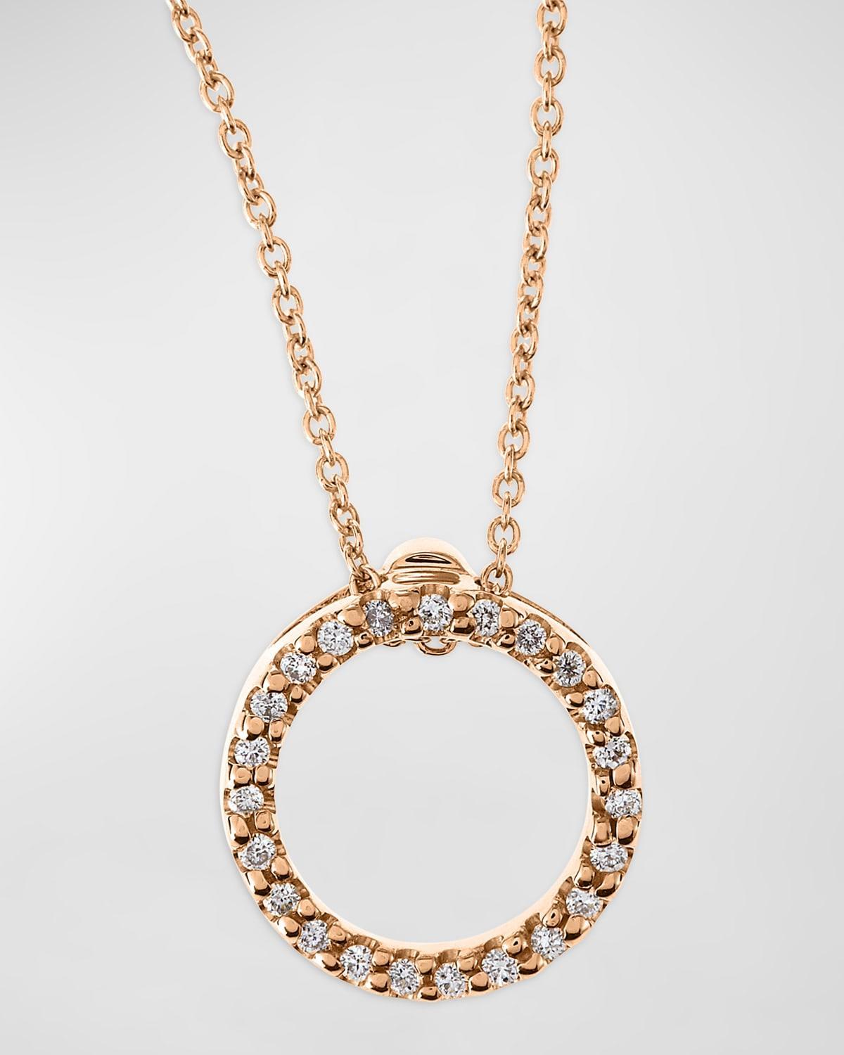 Womens Tiny Treasures 0.11 TCW Diamond & 18K White Gold Petite Circle Pendant Necklace Product Image