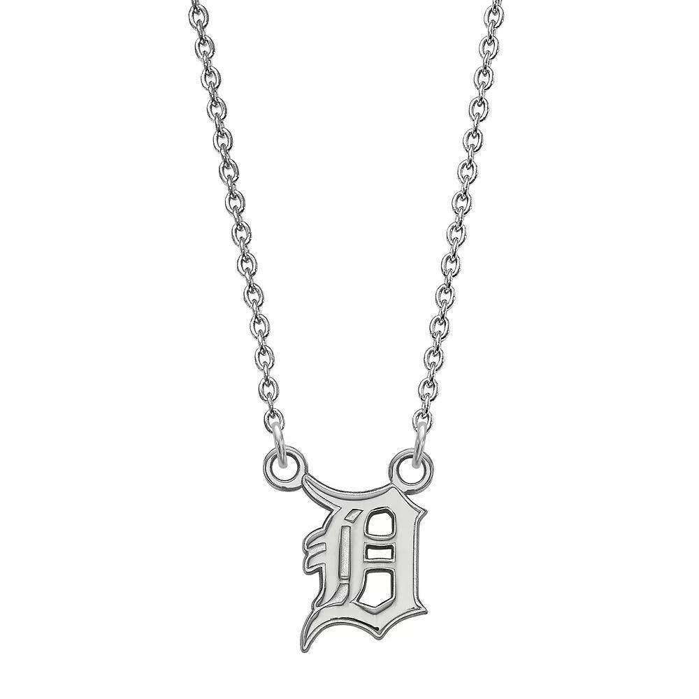 LogoArt Sterling Silver Detroit Tigers Small Pendant Necklace, Women's Product Image