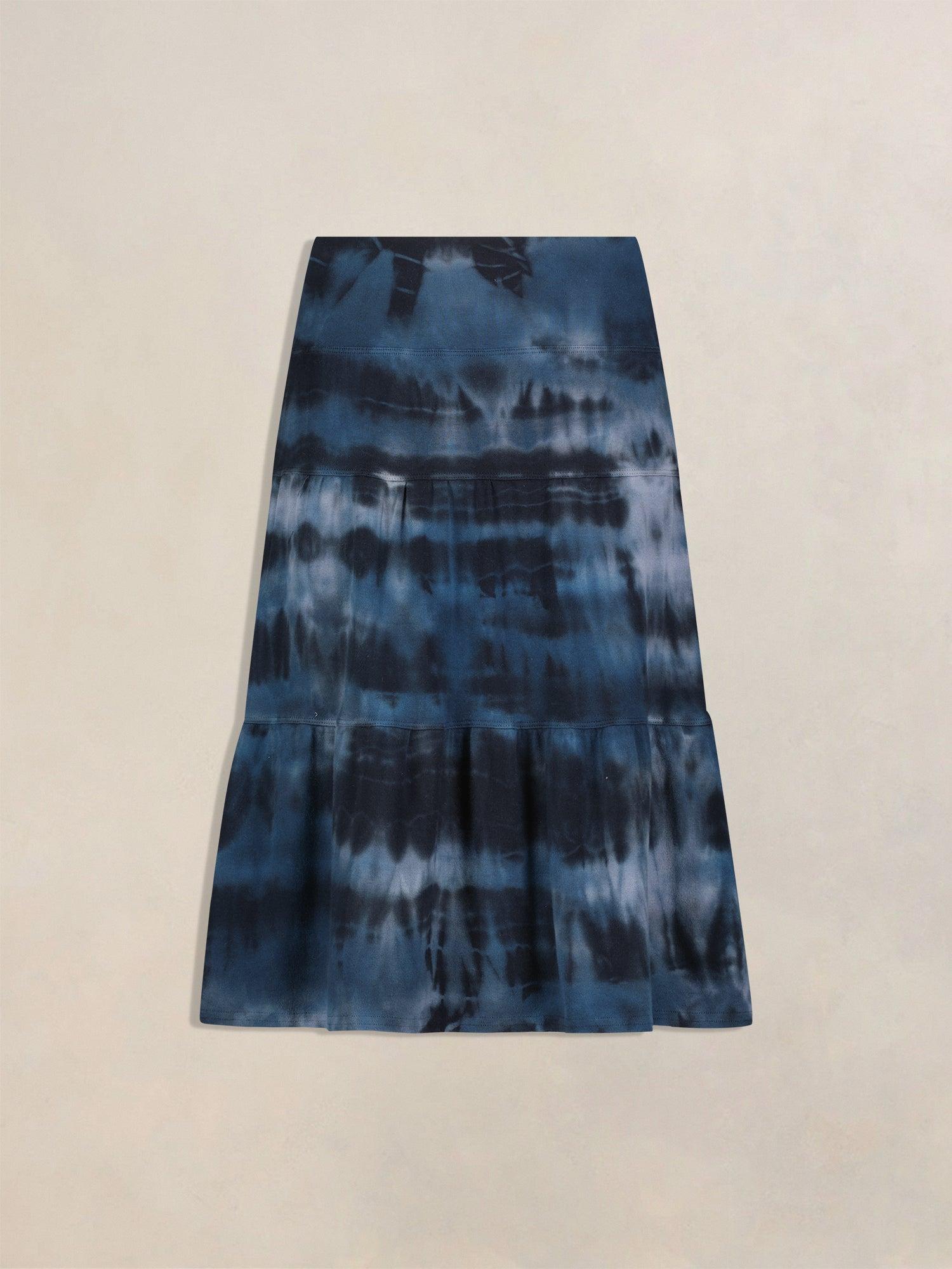 Hard Tail Tiered Knee Length Skirt T-229 Product Image