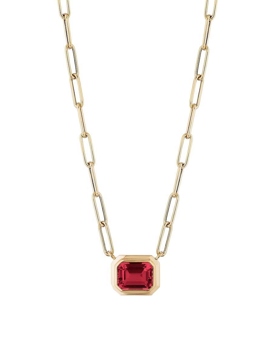 Womens Manhattan 18K Gold & Garnet Pendant Necklace Product Image