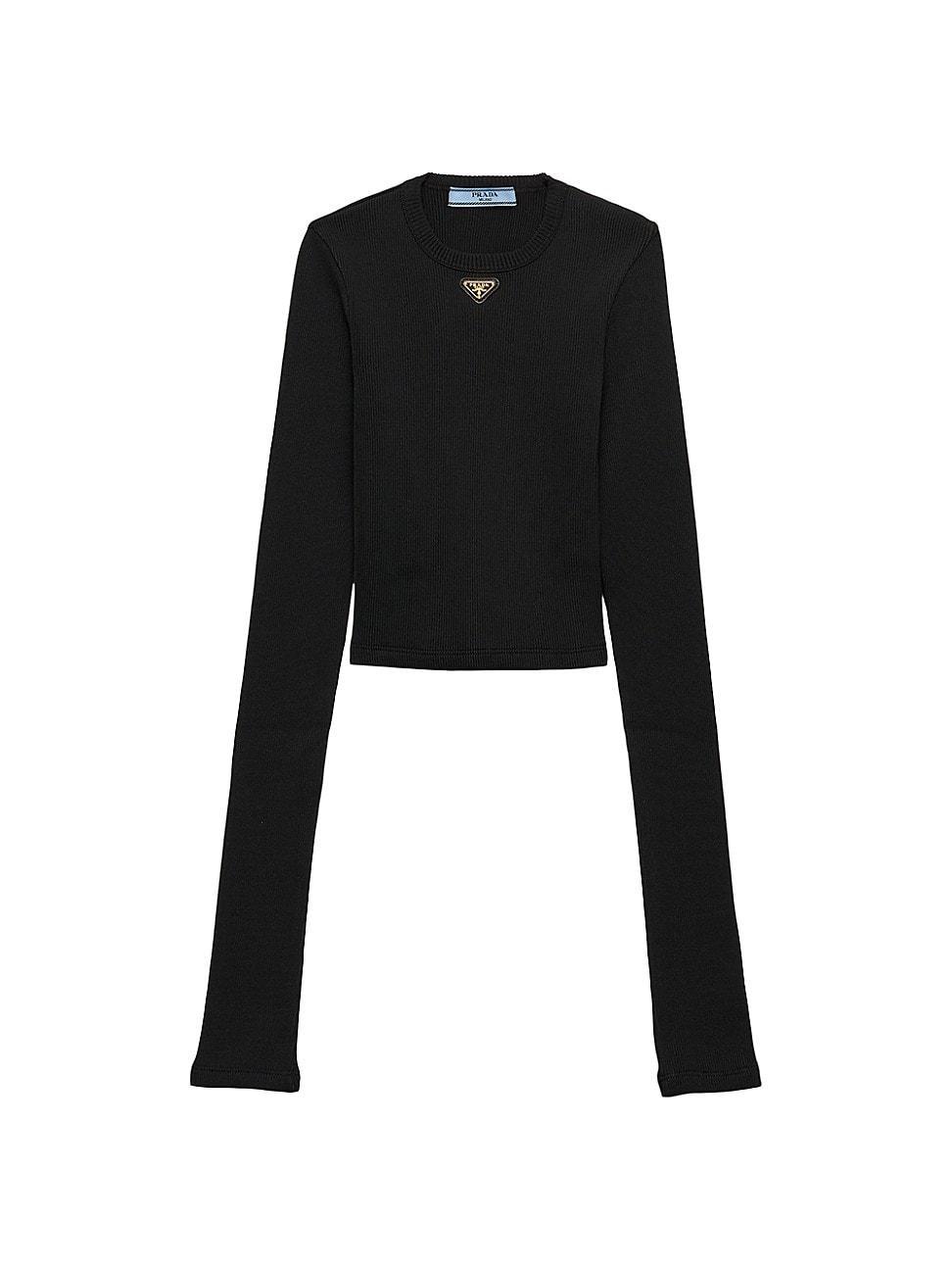 Womens Ribbed Knit Jersey Top Product Image