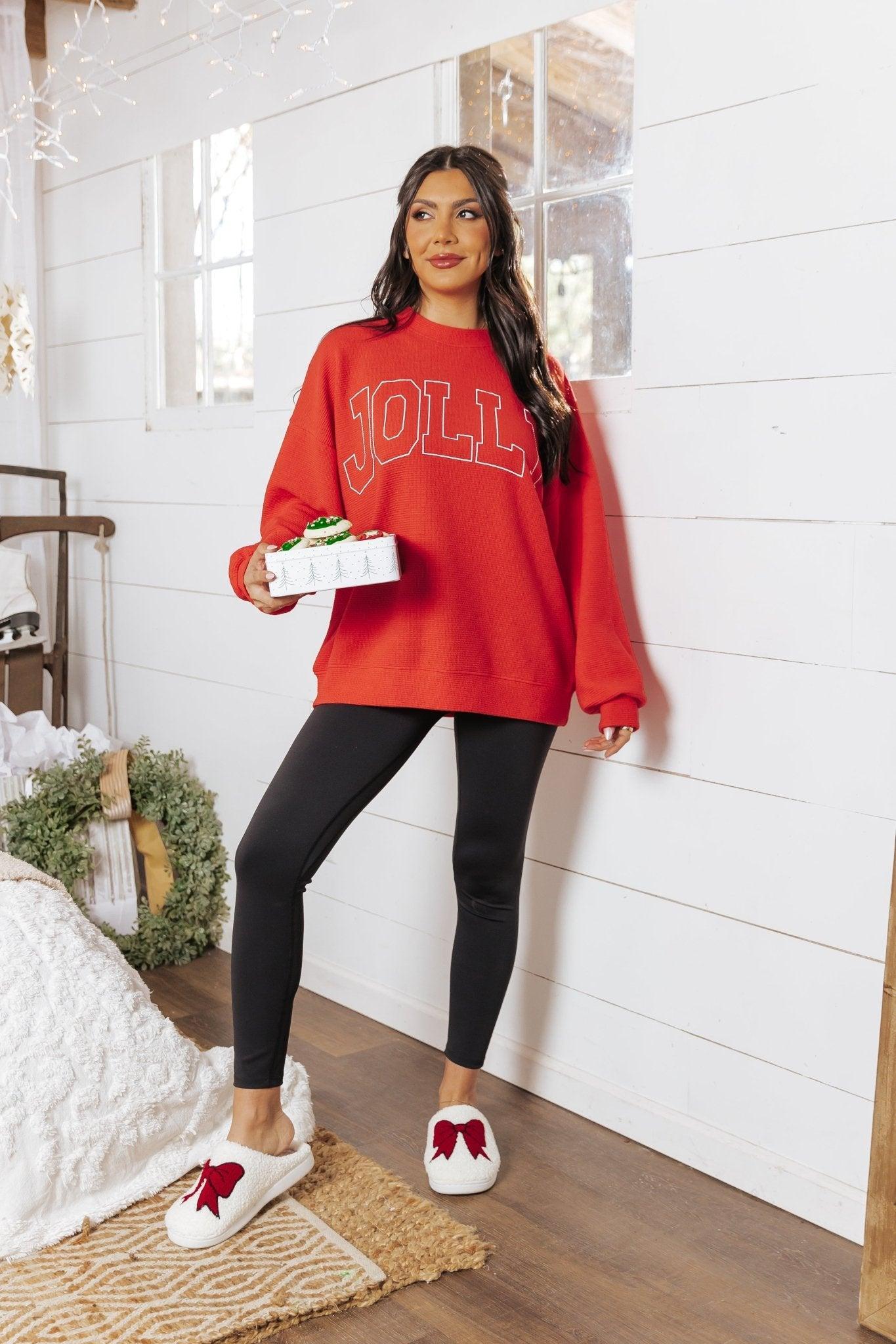 Jolly Red Graphic Sweatshirt - FINAL SALE Product Image