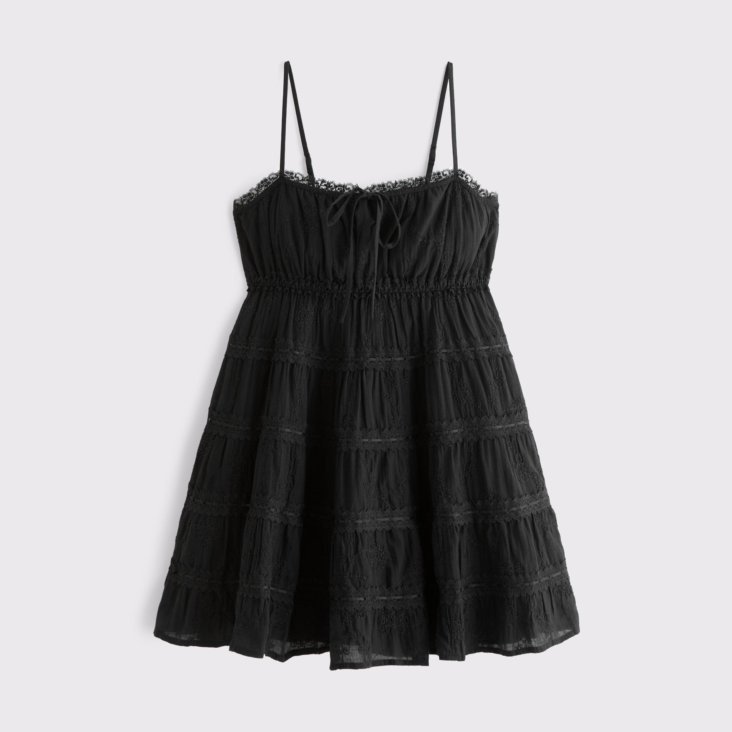 Lace Tie-Front Mini Dress Product Image