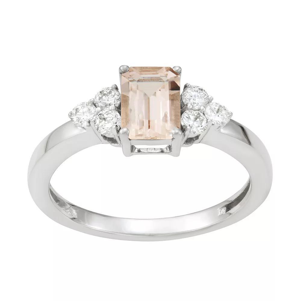 10k White Gold Gemstone & 1/3 Carat T.W. Diamond Ring, Womens Tanzanite Product Image