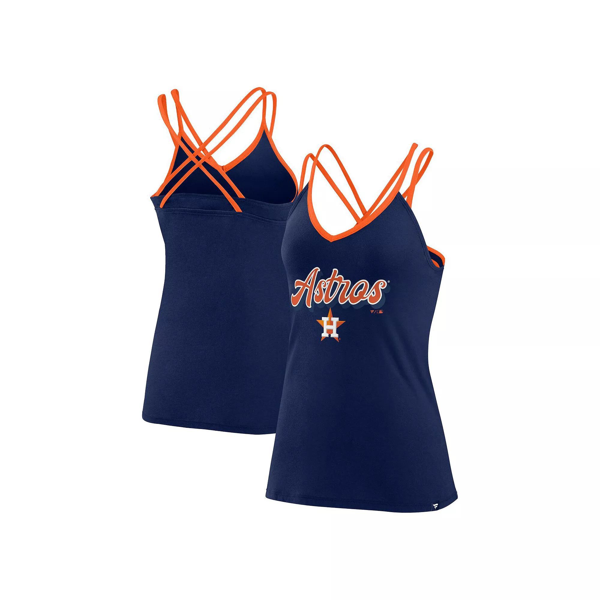 Women's Fanatics Branded Navy Houston Astros Go For It Strappy V-Neck Tank Top, Size: 3XL, Blue Product Image
