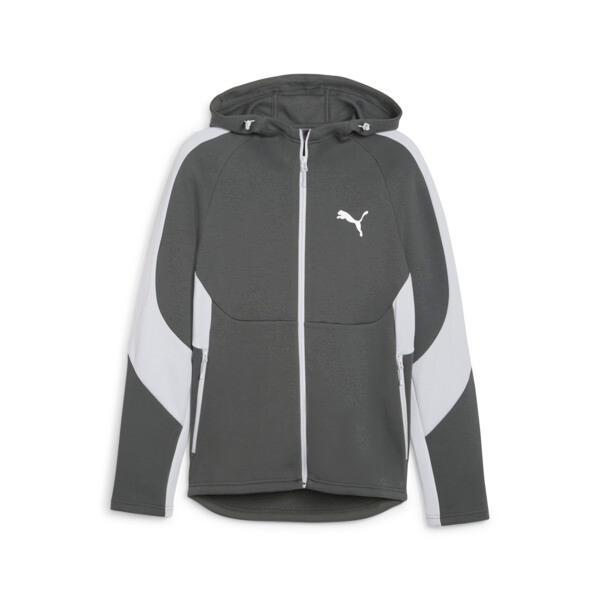 PUMA EVOSTRIPE Full-Zip Men's Hoodie in Mineral Grey Product Image