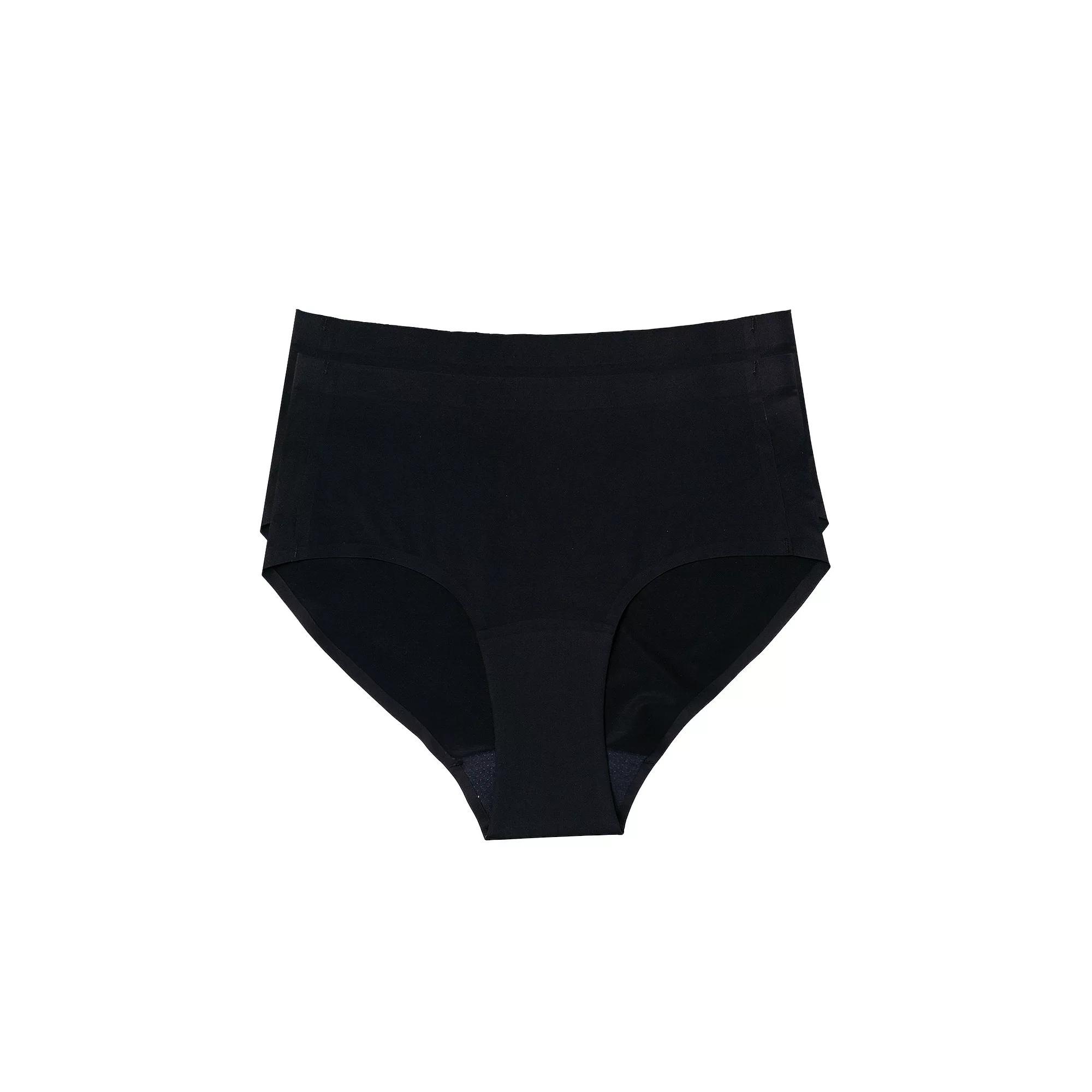 Women's the natural® Leakproof High-Waist Brief 2 Pack 6057, Size: Small, Black Product Image
