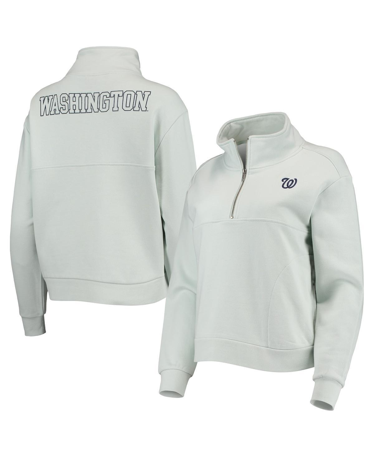 Women's The Wild Collective Light Blue Washington Nationals Two-Hit Quarter-Zip Pullover Top, Size: Large Product Image