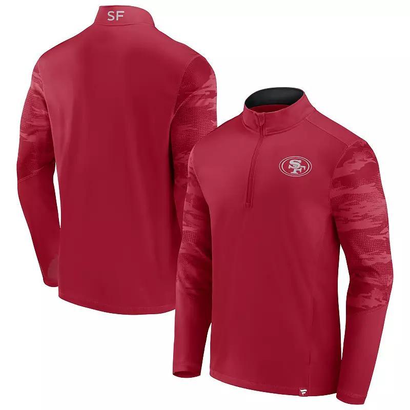 Men's Fanatics Branded Brown Cleveland Browns Ringer Quarter-Zip Jacket, Size: 5XL Product Image