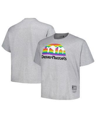 Men's Mitchell & Ness Heather Gray Denver Nuggets Big & Tall Hardwood Classics Vintage Logo T-Shirt, Size: XLT, Nug Grey Product Image