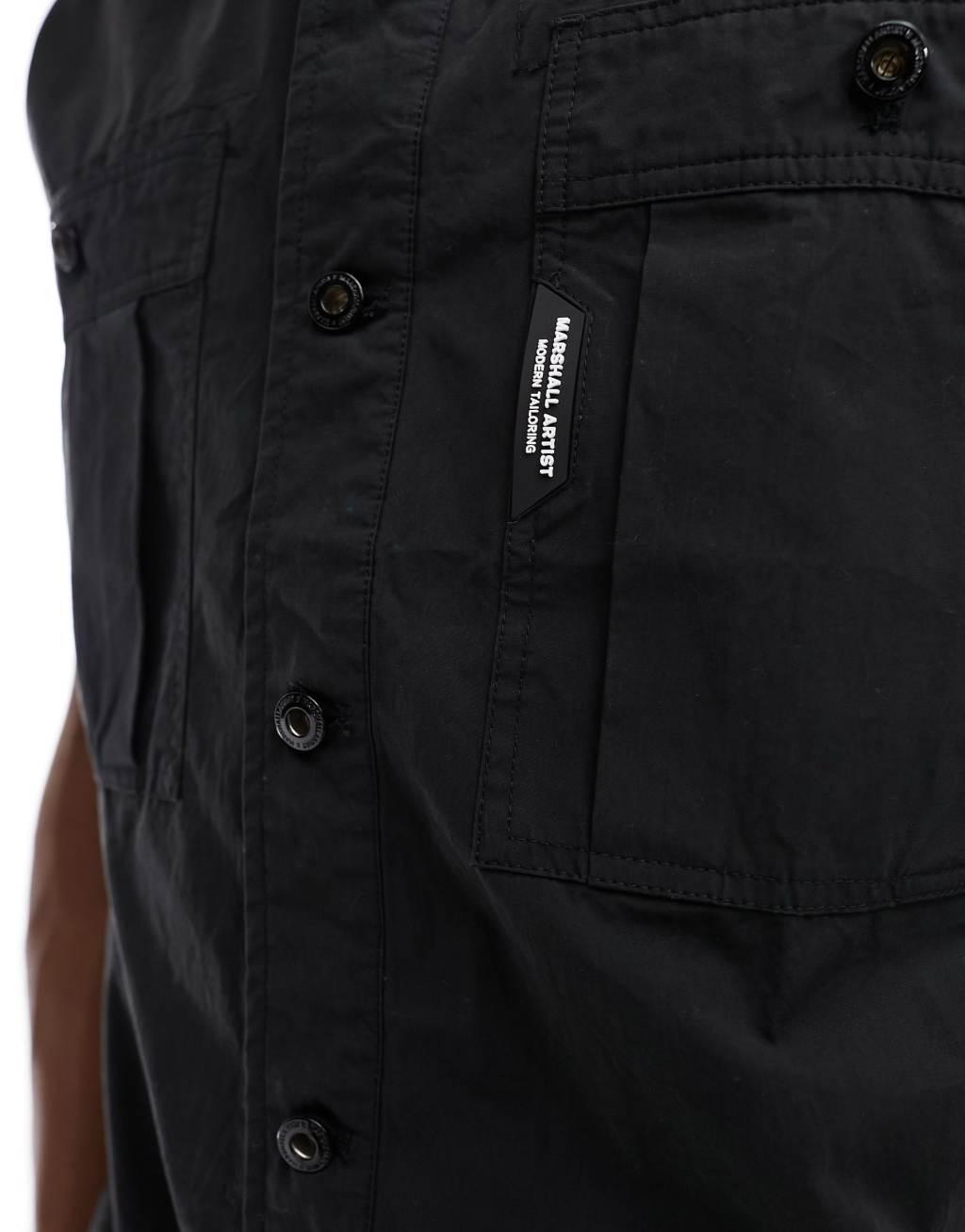 Marshall Artist double pocket short sleeve shirt in black Product Image