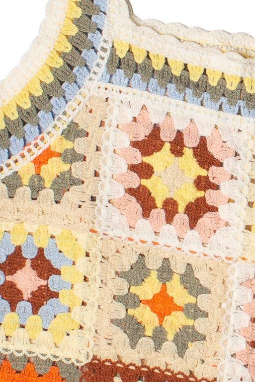 Crochet Granny Square Mini Dress Product Image