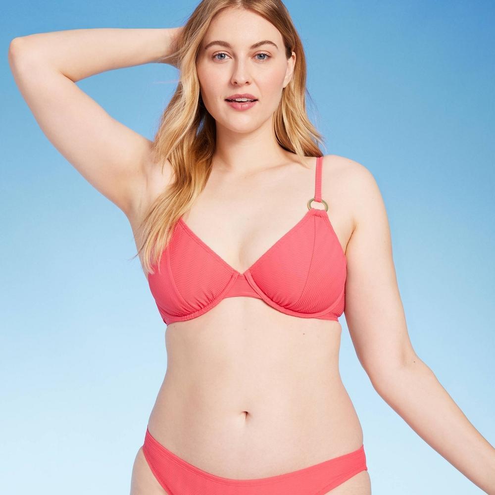 Womens Jacquard Ring Front Underwire Bikini Top - Shade & Shore Neon Product Image