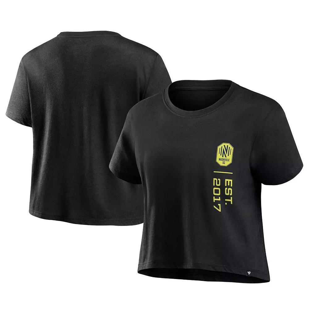Women's Fanatics Black Portland Timbers Chip Pass Fashion Cropped T-Shirt, Size: Large Product Image