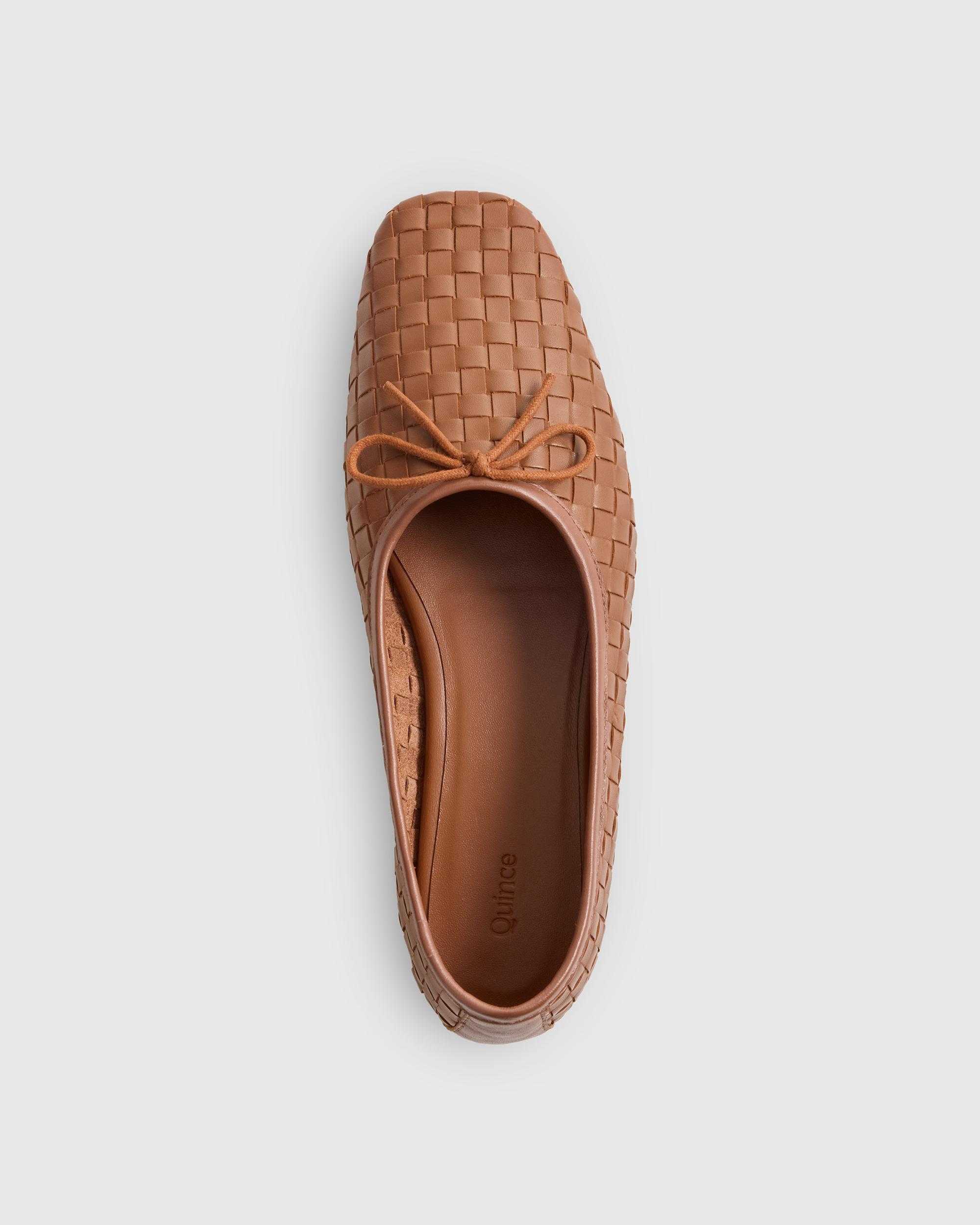 Quince | Women's Italian Leather Handwoven Square Toe Ballet Flat Product Image