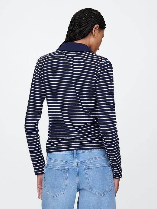 Modern Wide Rib Cropped Polo Shirt Product Image