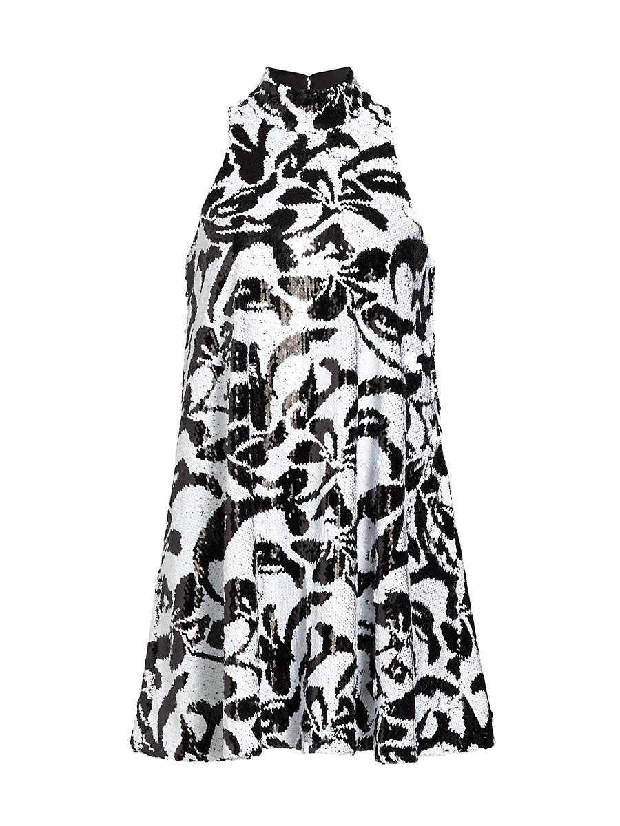 Womens Elizabeth Sequined Floral Shift Minidress Product Image