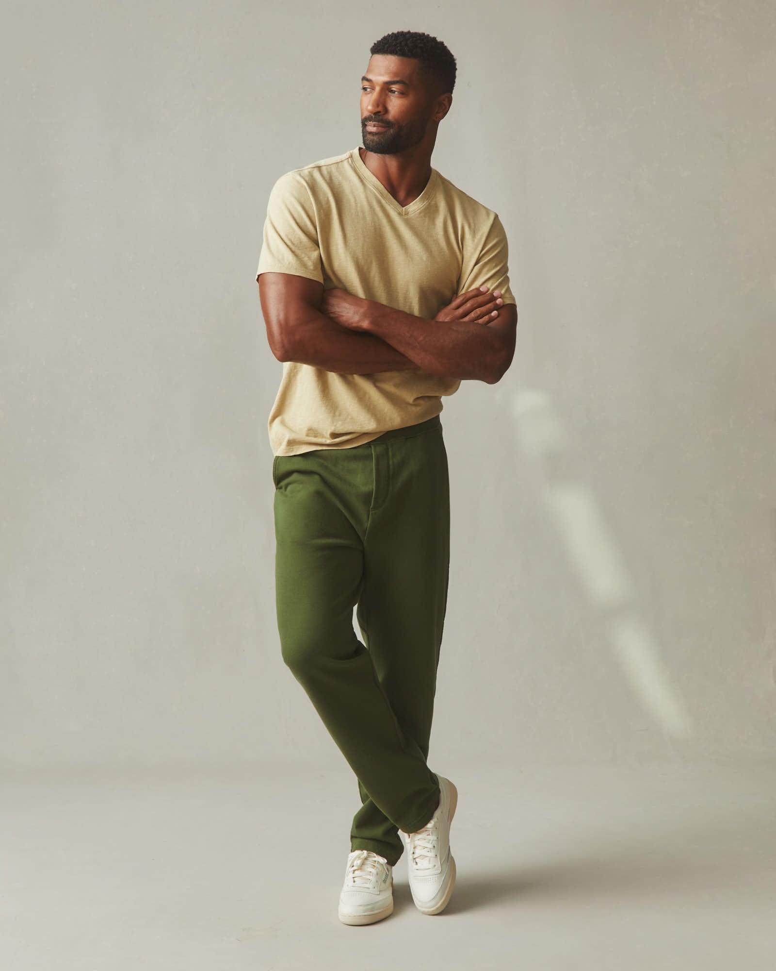 Men's French Terry Straight Pant - Chive Product Image