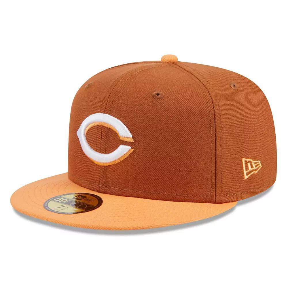 Men's New Era Brown/Orange Cincinnati Reds Spring Color Basic Two-Tone 59FIFTY Fitted Hat, Size: 7 5/8, Red Brown Product Image
