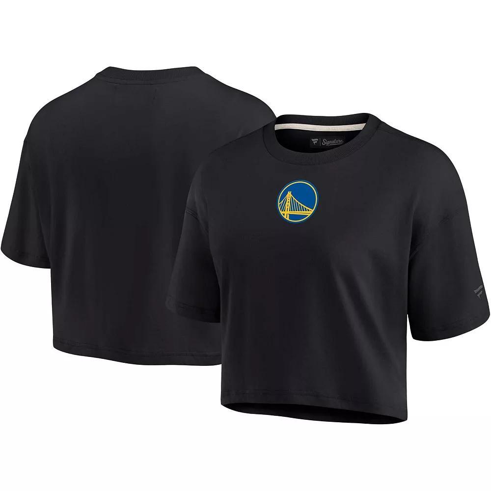 Women's Fanatics Signature Black Philadelphia 76ers Super Soft Boxy Cropped T-Shirt, Size: Medium, 76r Black Product Image