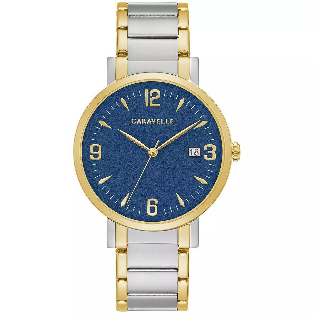 Caravelle by Bulova Men's Two-Tone Stainless Steel Watch with Blue Dial - 45A149, Size: Large, Two Tone Product Image