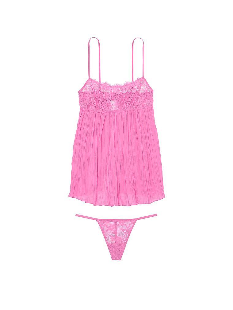 Dare to Dream Lace Pleated Babydoll Set Product Image