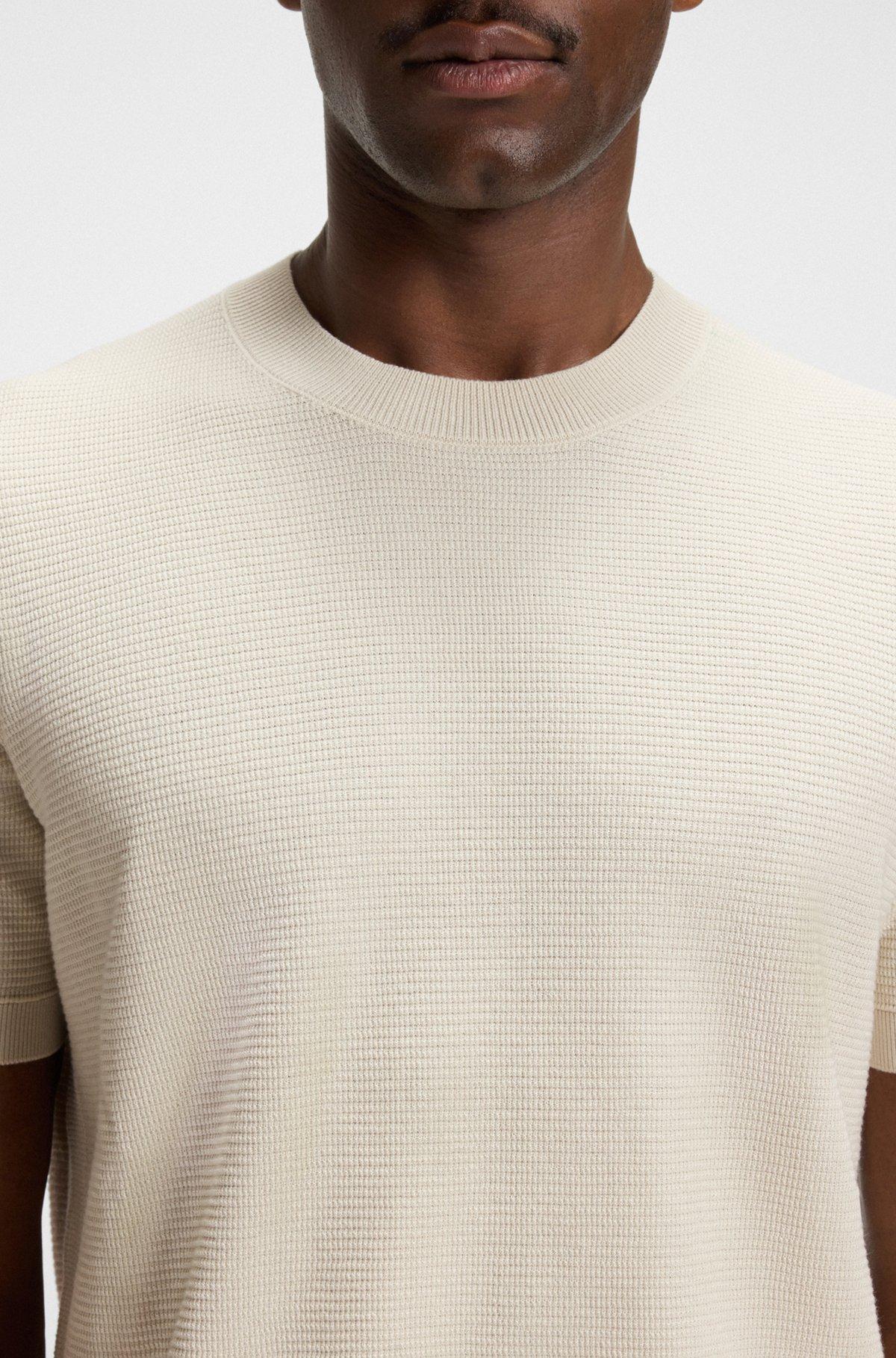 Knit sweater with mixed structures Product Image