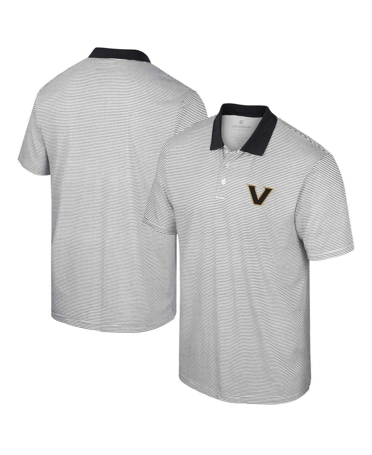 Men's Colosseum White Vanderbilt Commodores Print Stripe Polo, Size: 3XL Product Image