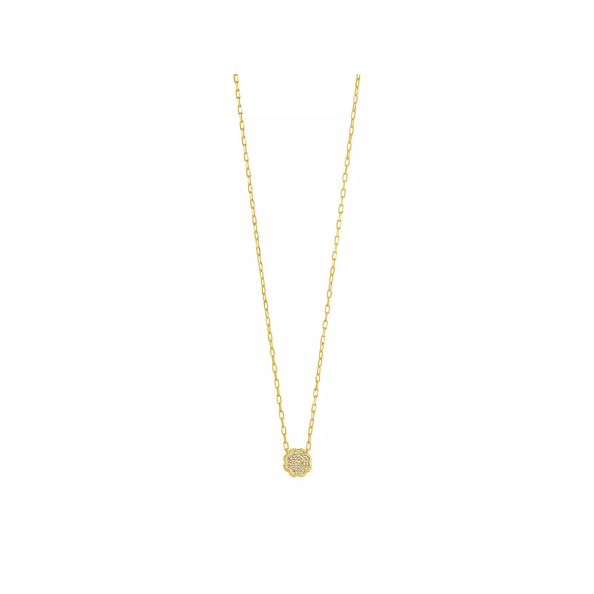 MC Collective Cubic Zirconia Petal Pendant Necklace, Women's, Gold Tone Product Image