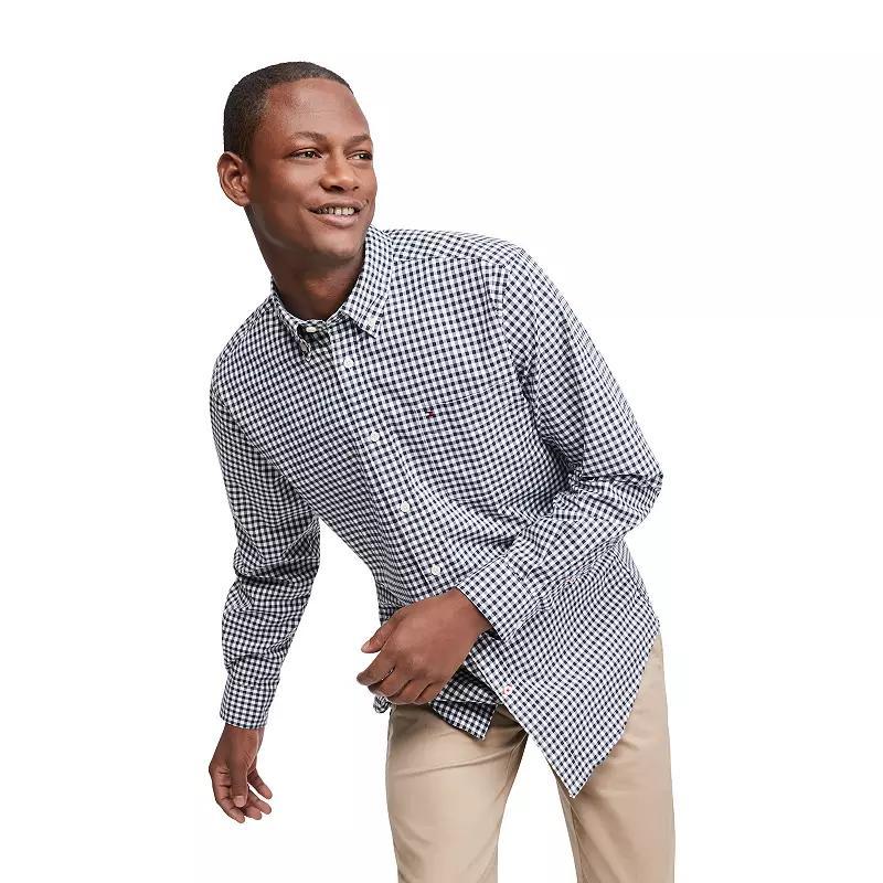 Mens Tommy Hilfiger Capote Classic-Fit Solid Shirt Blue Check Product Image