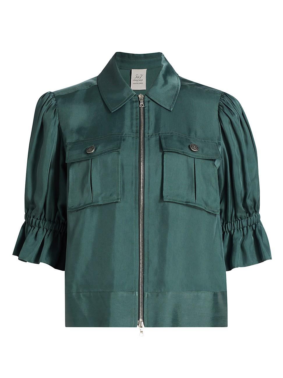 Womens Holly Puff-Sleeve Utility Jacket Product Image