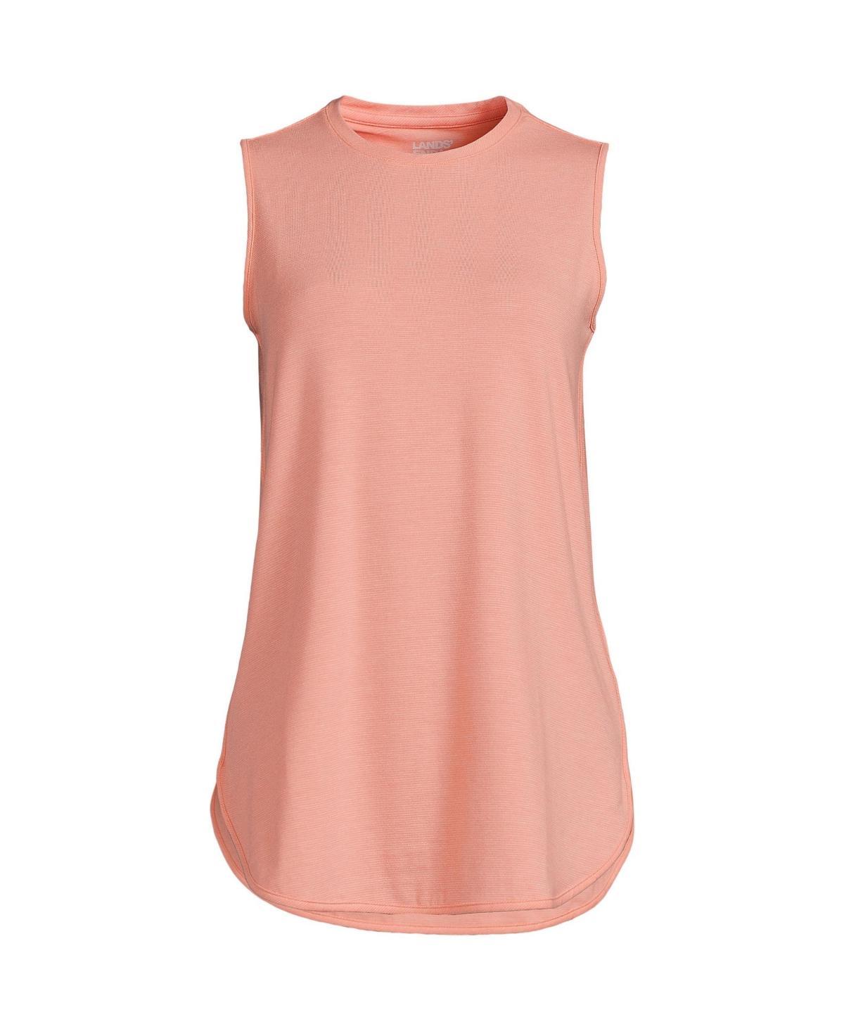 Petite Lands' End Power Performance Tunic Tank Top, Women's, Size: Medium Petite, Black Pinstripe Product Image