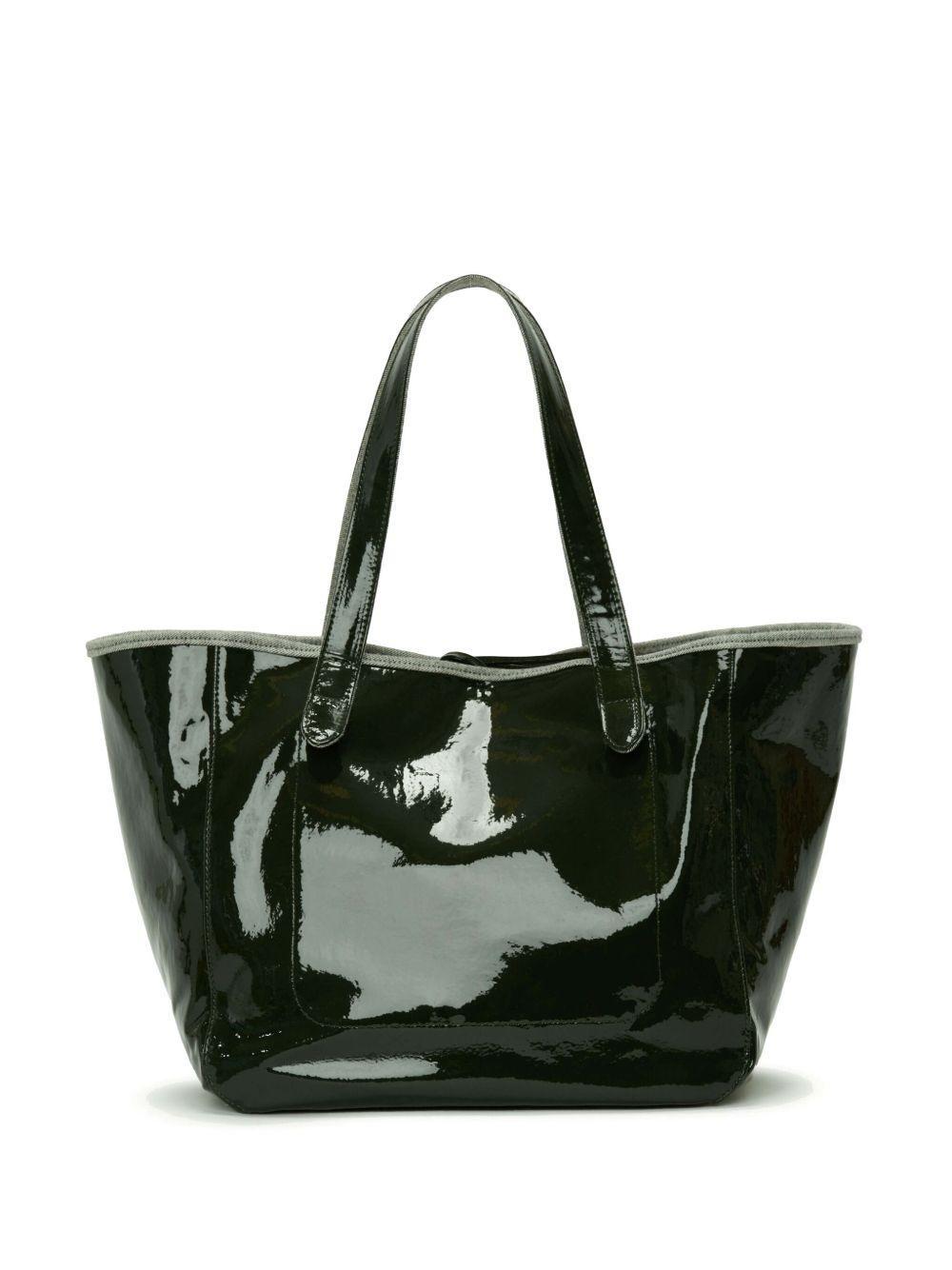Belt coated-finish denim tote bag  Product Image