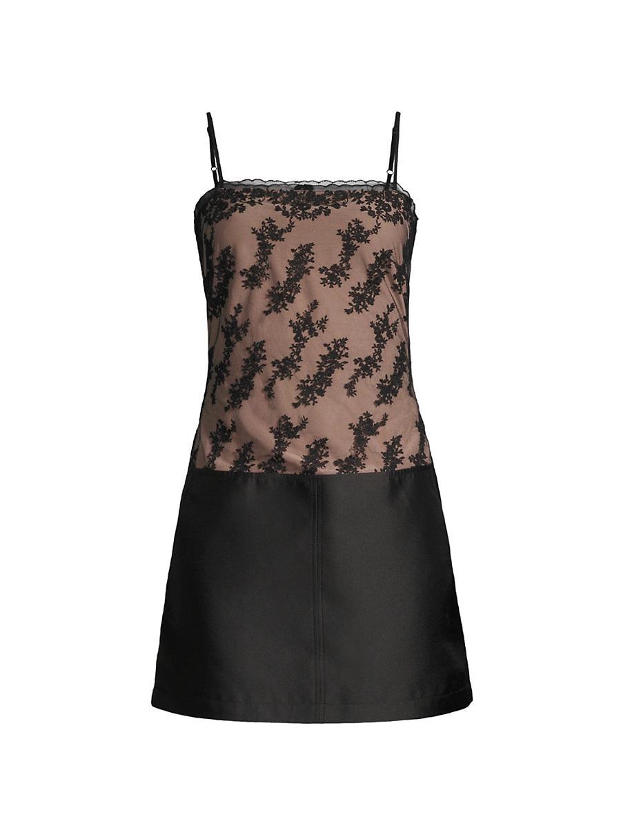 Womens Lace & Satin Minidress Product Image