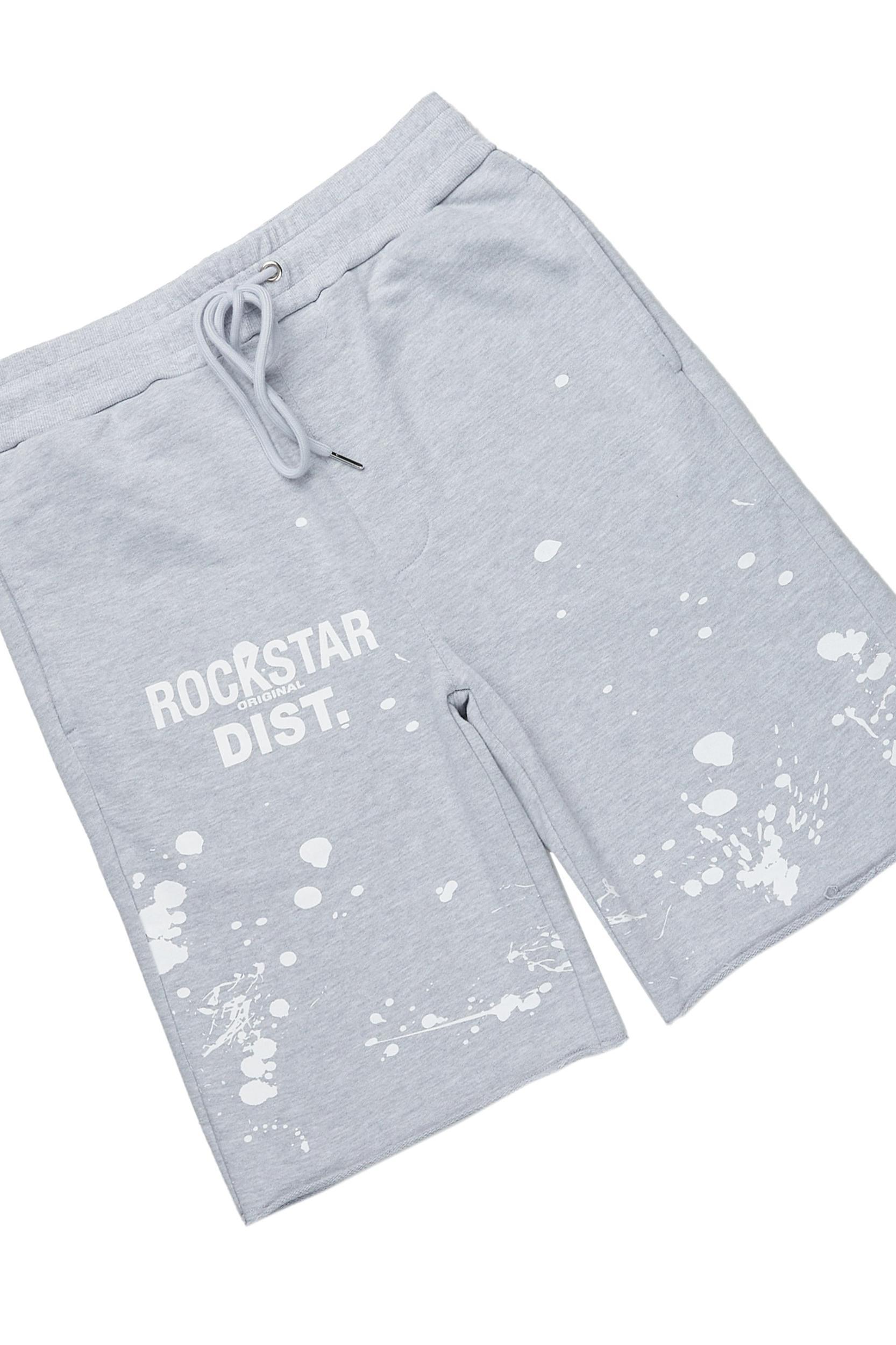 Rafix Heather Grey Graphic T-Shirt Short Set Male Product Image
